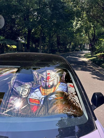 【週邊】千鳥社-汽車遮陽前擋風玻璃隔熱高達Gundam札古二次元防曬1