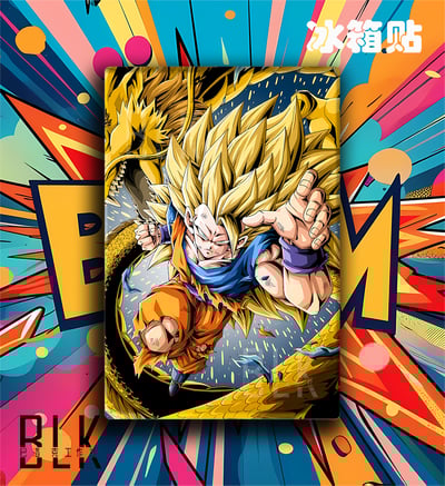 【週邊】巴洛克－七龍珠 金色悟空 裝飾畫&冰箱貼5