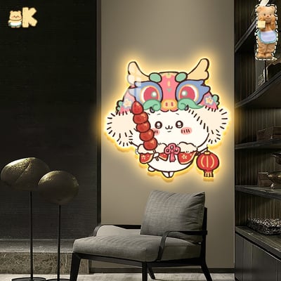 【週邊】阿喵畫社-舞獅烏薩奇燈帶畫5