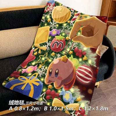 【週邊】千鳥社-星之卡比Kirby聖誕節睡毯地毯裝飾畫5