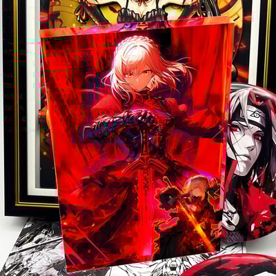 【週邊】阿喵畫社-紅蓮 吾王透明卡磚1