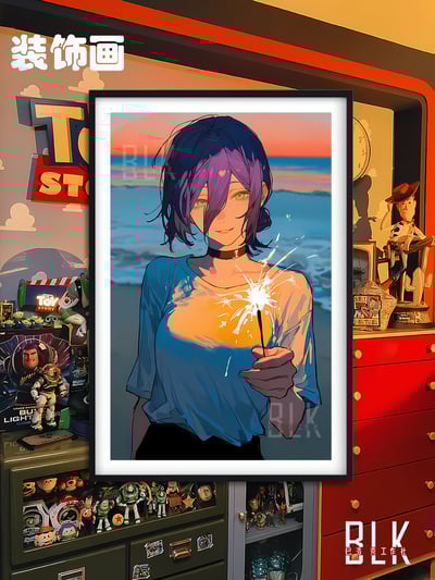 【週邊】巴洛克－電鋸人 蕾塞篇 煙花蕾塞 裝飾畫 & 冰箱貼1