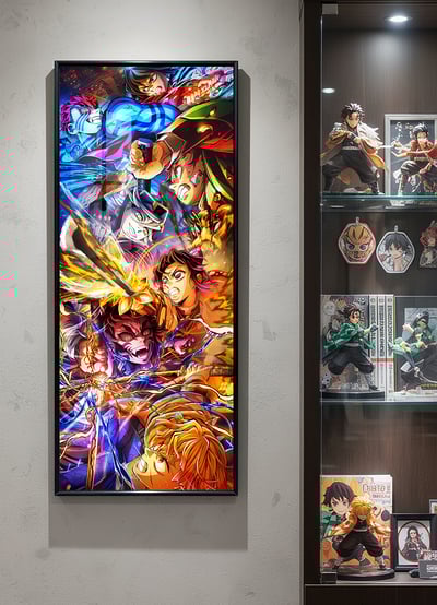 《週邊》千鳥社-鬼滅之刃無限城海報猗窩座義勇炭治郎善逸蝴蝶忍裝飾畫海報2