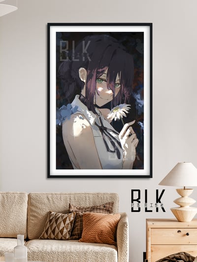 【週邊】巴洛克-雛菊蕾塞 電鋸人鏈鋸人瑪奇瑪電次Reze波姆Bomb炸彈惡魔動畫裝飾畫 冰箱貼2