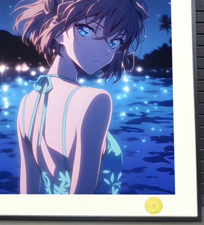 【週邊】H2工作室－名偵探柯南 海灘灰原哀 裝飾畫4