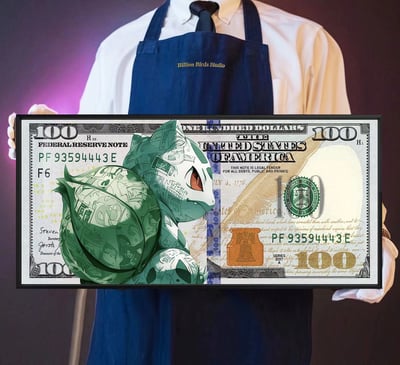 【週邊】千鳥社-精靈寶可夢妙蛙種子美元地毯招財潮流畫1