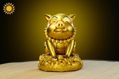 【火影忍者】太陽模玩-火影綱手豚豚豬 招財小豬1