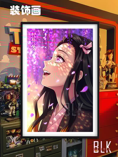 【週邊】巴洛克－鬼滅之刃 花之禰豆子 裝飾畫&冰箱貼1