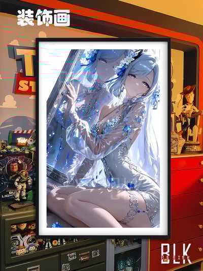 【週邊】巴洛克-流光申鶴雷電將軍原神Shenhe孤辰煢懷遊戲裝飾畫 冰箱貼1