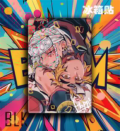 【週邊】巴洛克－鬼滅之刃 音柱炎柱 裝飾畫&冰箱貼5