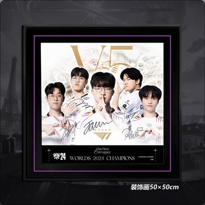 【週邊】千鳥社-2024年英雄聯盟全球總決賽冠軍T1戰隊簽名畫1