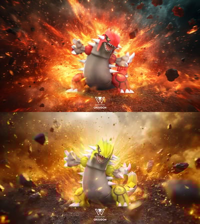 【寶可夢】玩得Wonder studio-豐源三神 固拉多 蓋歐卡與裂空坐2