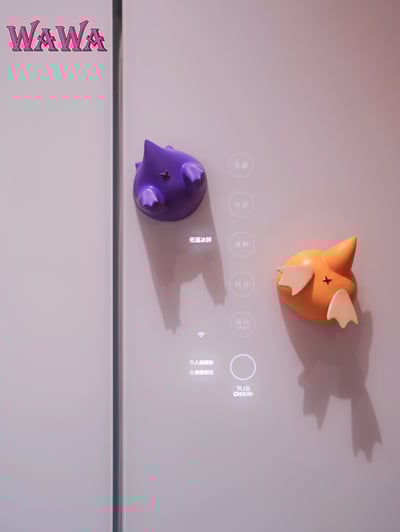 【寶可夢】wawa studio-寶可夢冰箱貼紙 可達鴨+耿鬼2