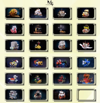 【海賊王】M4工作室-全員船系列 第二十三彈 巴基海賊船 巨頭號4