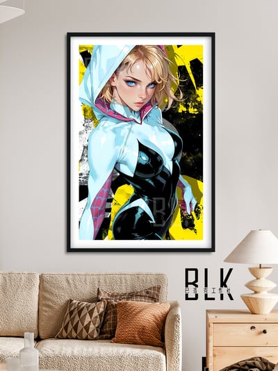 【週邊】巴洛克－漫威 蜘蛛俠格溫 裝飾畫&冰箱貼4