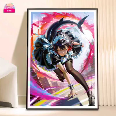 【週邊】阿喵畫社－絕區零 戰鬥姿態 鯊魚妹 裝飾畫1