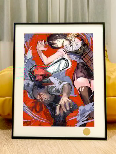 【週邊】星空工作室-電次蕾塞 reze電鋸人鏈鋸人蕾塞篇Chainsaw Man電次瑪奇瑪帕瓦動畫裝飾畫1