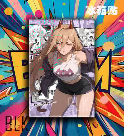 【週邊】巴洛克－電鋸人 漫格三鷹朝 瑪奇瑪 帕瓦 裝飾畫 & 冰箱貼6