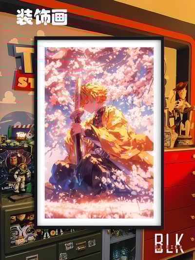 【週邊】巴洛克－鬼滅之刃 我妻善逸 裝飾畫&冰箱貼1