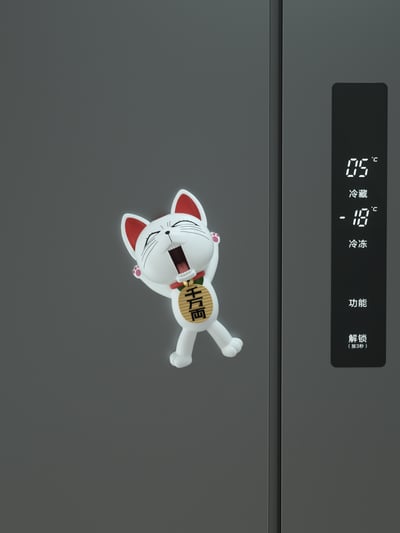 【膽大黨】WAWA studio-高速婆婆招財貓吃漢堡 冰箱貼 手機支架6