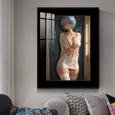 【週邊】橘子工作室－新世紀福音戰士 白絲 綾波麗 裝飾畫2