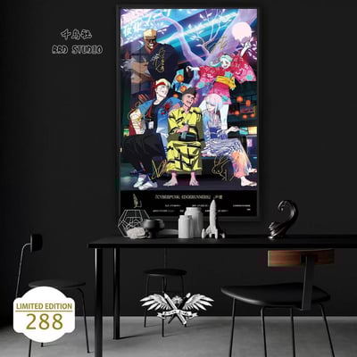 【週邊】千鳥社-賽博龐克邊緣行者露西大衛麗貝卡櫻花季簽名裝飾畫3