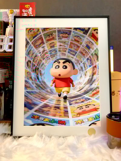 【週邊】星空工作室－蠟筆小新 小新時光隧道 裝飾畫3