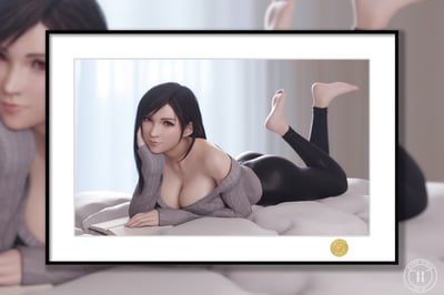 【週邊】H2工作室-毛衣蒂法 最終幻想tifa裝飾畫1