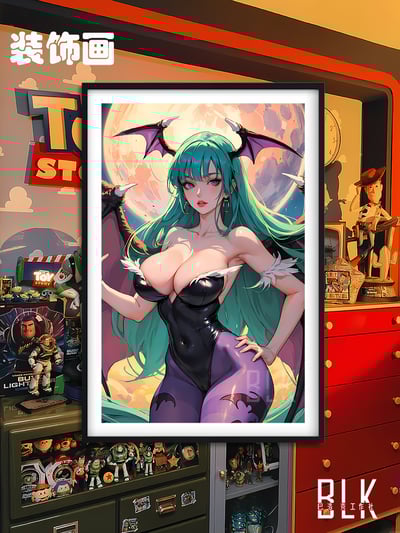 【週邊】巴洛克－惡魔戰士 月下莫莉卡 裝飾畫 & 冰箱貼1