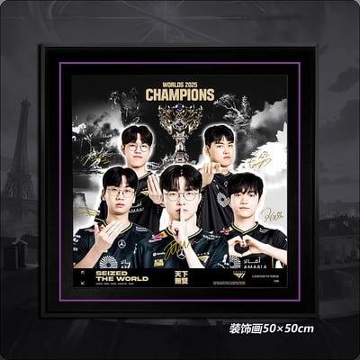 【週邊】千鳥社－英雄聯盟 T1戰隊 第六冠 裝飾畫1