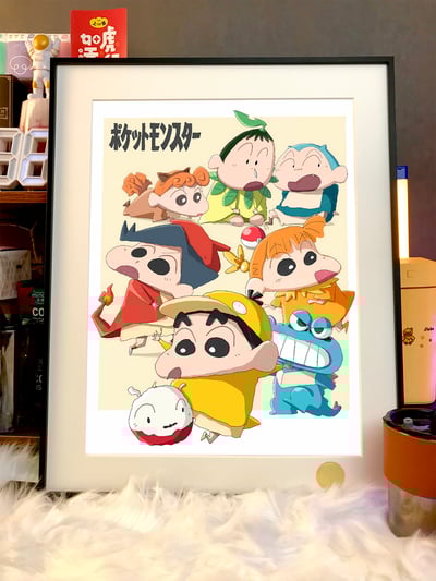 【週邊】星空工作室－蠟筆小新 寶可夢春日部 裝飾畫3