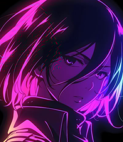 【週邊】H2工作室-賽博三笠 進擊的巨人三笠阿克曼裝飾畫3