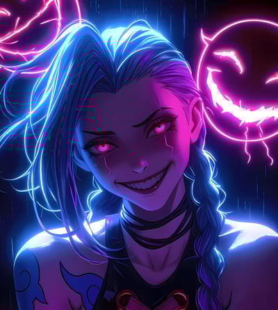 【週邊】H2工作室-金克絲 暴走蘿莉英雄聯盟雙城之戰lol爆爆裝飾畫4