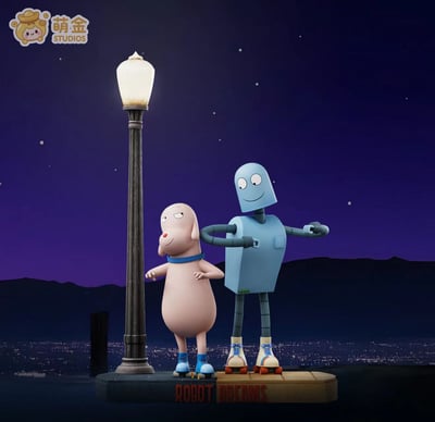 【再見機器人】萌金-studio-機器人之夢 路燈下的舞蹈擺飾1