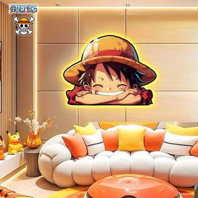 【週邊】阿喵畫社-草帽路飛Q版大頭床頭燈帶5