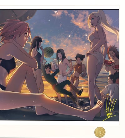 【週邊】H2工作室－火影忍者 沙灘12小強 裝飾畫4