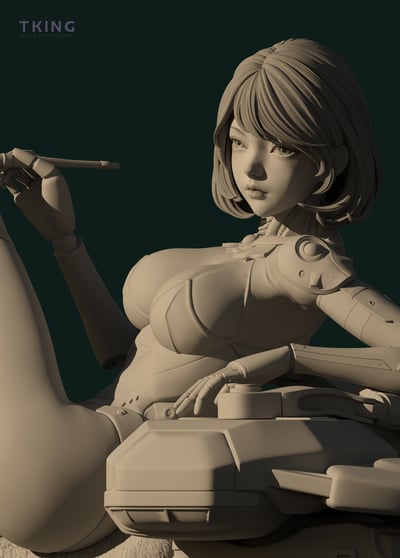【原創授權】TKING－機器姬系列 補給站 GK白模4