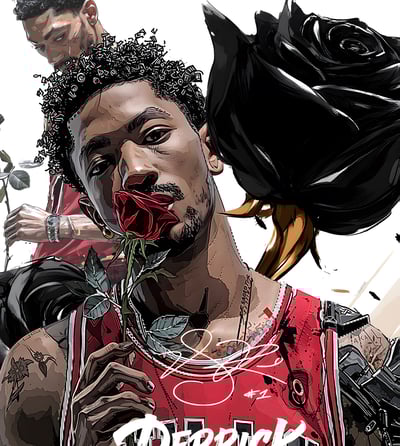 【週邊】H2工作室-風城玫瑰 德里克羅斯NBA芝加哥公牛隊羅斯裝飾畫3