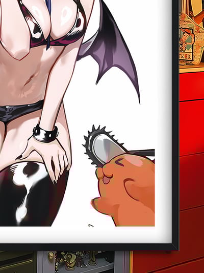 【週邊】巴洛克-小惡魔蕾塞 電鋸人鏈鋸人瑪奇瑪電次Reze波姆Bomb炸彈惡魔動漫裝飾畫 冰箱貼4