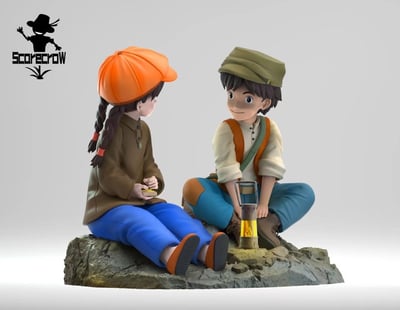 【宮崎駿】稻草人工作室-天空之城 油燈旁的希達與巴魯1