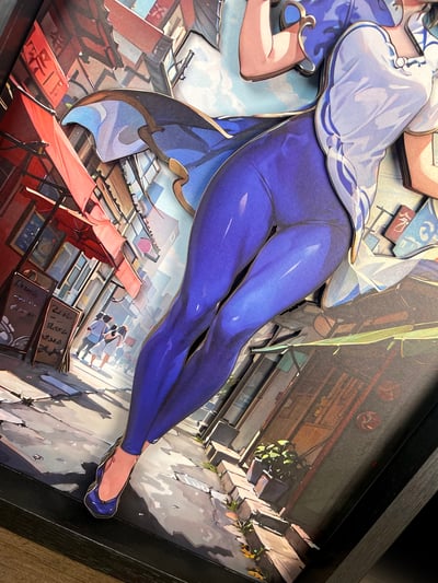 【週邊】萌萌匠-街頭霸王週邊潮玩手辦背景牆搭配春麗立體畫3