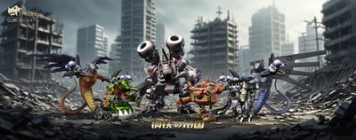 【數碼寶貝】T1-studio-鋼鐵帝國系列 機械邪龍 百萬龍 千兆龍 裝甲 守衛 坦克1