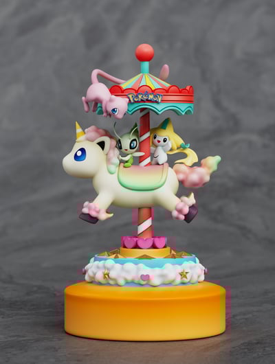 【寶可夢】sun studio-遊樂園系列 旋轉木馬 第七彈 三幻獸2