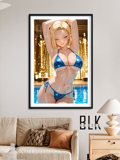 【週邊】巴洛克－七龍珠 泳裝18號 裝飾畫&冰箱貼4