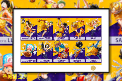 【週邊】H2工作室-湖人草帽團 海賊王路飛索隆娜美山治喬巴裝飾畫4