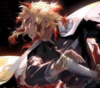 【週邊】H2工作室-煉獄杏壽郎 大哥炎柱鬼滅之刃裝飾畫2