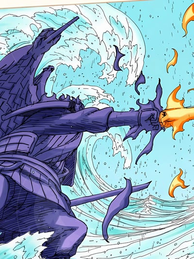 【週邊】星空工作室－火影忍者 九尾vs須佐 裝飾畫3