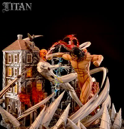 【進擊的巨人】TITAN工作室-大型巨人 第一彈 戰錘巨人VS進巨5