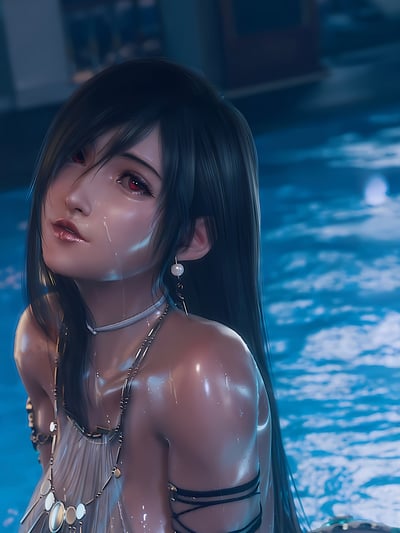 【週邊】星空工作室－最終幻想VII 泳池蒂法 裝飾畫4