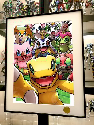 【週邊】星空工作室-數碼寶貝成長期 Digimon亞古獸加布獸巴達獸太一大和數碼暴龍動畫裝飾畫2